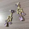 Oferta Especial Novos Brincos de Vidro Gota d'Água com Franjas Elegantes Estilo Francês Retro Design de Nicho Simples Exquisitos Brincos de Alta Qualidade