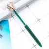 Versão coreana criativa de caneta de cristal giratória grande caneta de diamante atacado logotipo para impressão escritório papelaria estudante caneta esferográfica de plástico