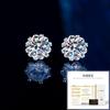 Pendientes de moissanita de plata esterlina S925 para mujer, exquisito diseño de copo de nieve, incrustaciones clásicas de seis garras, ligeros, lujosos, de alta gama.