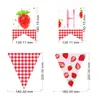Banner de cumpleaños transfronterizo nuevo con temática de fresas, perfecto para fiestas de cumpleaños infantiles y celebraciones del primer cumpleaños, con un diseño de banderines triangulares.