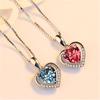Collar elegante de plata con forma de corazón para mujer, estilo coreano, gran oferta, colgante de amor plateado, collar multicolor para novia, cadena de clavícula