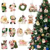 Enfeites de Árvore de Natal Rosa Transfronteiriços Decorações de Natal de Madeira Retrô Decoração de Árvore de Natal de Fazenda Pendentes