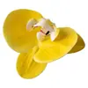 Flor de Falenopsis Individual Simulada 3D de Alta Gama PU Dorado Púrpura DIY Accesorios para Pared de Flores de una Sola Cabeza Material Floral Flor Artificial