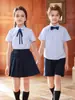 Uniformes de Clase de Verano para Estudiantes de Primaria, Trajes de Camisa Estilo Británico, Uniformes de Jardín de Infancia, Uniformes Escolares, Fotos de Graduación, Disfraces para Actuaciones de Coro