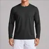 Camiseta Deportiva de Secado Rápido para Hombre Malla Cuello Redondo Amigable con la Piel Casual Manga Larga Para Viajar Senderismo Baloncesto Tenis Top