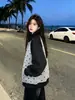 Sudadera con cremallera y manga larga de lunares, diseño moderno y único estilo coreano para mujer, nuevo top casual de otoño e invierno