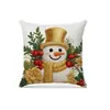 Funda de almohada navideña con estampado de dibujos animados de Papá Noel para decoración acogedora de hogar, dormitorio, sofá, vacaciones.