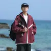 Chaqueta cortavientos de moda para hombre Tangkez para camping al aire libre y montañismo, abrigo con capucha de estilo americano holgado
