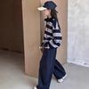 Conjunto de Sudadera Rayada para Niñas 2025 Nuevo Moda Otoñal para Niños Pantalones Casuales para Niñas Conjunto de Dos Piezas Estilo Primavera y Otoño