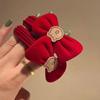 Diadema de Lazo Rojo de Año Nuevo para Niños Accesorios para el Cabello con Banda Elástica para Niñas Cuerda para el Cabello de Cola de Caballo de Alta Elasticidad para Bebé Adorno para la Cabeza de Año Nuevo