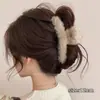 Presilha de cabelo fofa para mulheres com cabelo fino, penteado semi-preso, presilha de cabelo de flor com franja, laço elegante de tamanho médio, acessório de cabelo tipo pinça tubarão