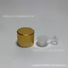 En stock suministro directo 18 dientes cubierta dorada doble tangente cubierta dorada tapa de botella de aceite esencial Tapa de plástico de aluminio tapa de botella de vidrio