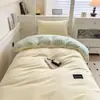 Nuevo Modelo 2026 Conjunto de Tres Piezas Color Sólido Bicolor 100% Algodón para Estudiantes, Compra Única para Dormitorio Universitario Conjunto de Seis Piezas 100% Algodón