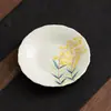 Bandeja de Chá de Cerâmica Osmanthus Pintada à Mão para Conjunto de Chá Gongfu, Suporte para Bule, Plataforma de Infusão Seca, Cor Sob Esmalte, Bandeja de Chá para Cerimônia de Chá Doméstica