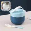 Taza de Desayuno de Acero Inoxidable 304 para Trabajadores de Oficina, Estudiantes, Termo Infantil, Vajilla, Cuchara, Lonchera de Aspecto Elegante, Tazón para Sopa