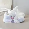 Tenis de Dibujos Animados, Populares Zapatos Blancos para Niños y Niñas, Zapatos Infantiles Transpirables Antideslizantes de Velcro para Primavera y Verano, Tenis de Moda y Versátiles
