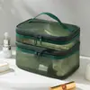 Bolsa de cosméticos de malla gran capacidad bolsa de almacenamiento de maquillaje artículos de tocador bolsa de almacenamiento de viaje portátil logo impreso