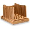 Rebanadora de pan de madera transfronteriza, rebanadora de pan tostado extraíble, placa recogedora de migas de pan multifuncional, tabla de cortar