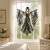 Colgante de ventana de vidrio emplomado acrílico 2D de bruja vintage transfronterizo decoración de Halloween para casa, balcón, jardín, colgante, regalo