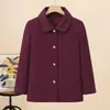 Top Holgado Otoño Invierno para Abuela Ropa para Mujeres de Mediana Edad y Mayores Tallas Grandes Ropa para Personas Mayores Abrigo Grueso Cálido Forrado de Polar de Longitud Media