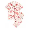 Europa Transfronteriza Comercio Exterior temu202... Pijama de Verano para Mujer con Mangas Cortas y Pantalón Largo Estampado Ropa de Casa Venta Directa de Fábrica Venta al por Mayor
