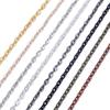 Cadena fina de hierro plano prensado de 2 mm, línea plana, cadena de eslabones cruzados redondos, color de retención de galvanoplastia, cadena O, accesorios para joyería hecha a mano DIY