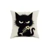 Funda de Almohada Minimalista Gato Blanco y Negro Más Vendida Transfronteriza para Decoración de Sofá del Hogar, Cojín de Coche y Oficina