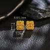 Plata S925 Chapada en Oro de Cuerpo Completo Patrón de Estilo Antiguo Espaciadores Cuadrados Huecos para Manualidades DIY Moda Artesanía Fina Accesorios Estilo Chino