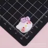 Laços xadrez multicoloridos, acessórios de resina da Hello Kitty na cor blush, cola cremosa, elásticos de cabelo, materiais de artesanato, capas de celular e tamancos