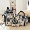 Mochila Escolar Estilo Universitario Femenina Estudiante de Secundaria Mochila Linda a Cuadros de Gran Capacidad Niña Versátil Mochila de Clase para Estudiantes Trendy