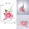 Lapela de Casamento Ocidental para o Noivo, Flores Artificiais de Rosa Multicor, Flor de Pulso para a Noiva, Adereços de Lapela para Homens em Jantares de Festa de Coquetel