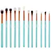 Atacado spot 12 pincéis de maquiagem pincel para sombra conjunto de pincéis para maquiagem dos olhos ouro rosa maquiagem beleza ferramentas de maquiagem