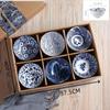Conjunto de tigelas de cerâmica estilo japonês azul e branco porcelana tigela de arroz caixa de presente com presente manual louça de cerâmica presente de venda de atividade Tigela