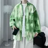 Camisa de otoño larga y fluida para hombre, estilo coreano, moderna, elegante, de nicho, famosa en internet, estilo de Hong Kong, camisa floral holgada