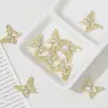 Contas criativas em formato de asa de borboleta brilhante cravejadas de diamantes para colares, pulseiras, brincos, acessórios de cabelo, presilhas de cabelo e componentes decorativos feitos à mão para DIY