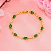 Conjunto de Lujo Ligero Imitación Oro 24K Color Gema Zircón Pulsera Moda para Mujer Celebridad de Internet Transmisión en Vivo Imitación Turmalina Oro Arena Joyería