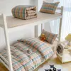 Juego de tres piezas de algodón 100% lavado Clase A para dormitorio estudiantil, color liso simple, adecuado para literas, ropa de cama transpirable 100% algodón 1.2m