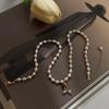 Collar de perlas de agua dulce naturales de estilo coreano para mujer, cadena de clavícula elegante, ligera y de lujo, con un toque de nicho de alta calidad.