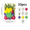 33 Piezas de Combinación con Relieve, Se Pueden Usar para Calcomanías Hechas a Mano, Fundas de Teléfono Secadas con Pegamento, Velas de Aromaterapia, Producción Creativa de Flores, Decoración del Hogar, Regalos de Acción de Gracias y Navidad