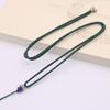 Colgante de loto de plata tibetana ajustable de 2 mm, joyería de cuerda, colgante de jade, bolsa para colgante de cuello, cuerda simple al por mayor