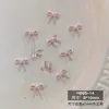 Novos Acessórios para Nail Art Laço de Pérola Versátil Francês Tridimensional Coração Colorido Mini Laço Unhas