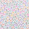 Cuentas de letras para manualidades, digitales, circulares, 4*7 mm, de acrílico de colores, para niños, más de 100/bolsa