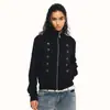 2026 Novo Estilo Jaqueta Napoleônica com Gola Alta de Botão Duplo para Homens e Mulheres Estilo Retro da Corte Europeia Jaqueta Curta Slim Fit
