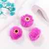 Estilo Coreano Pequena Bola de Pelúcia Fragrante com Furo Reto 20mm Contas Soltas Contas Espaçadoras de Furo Grande Contas Espaçadoras de Bola de Pelo de Coelho Imitação Acessórios para Joias DIY