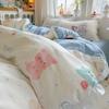 Novo Estilo 2025 Pequeno Fresco Renda Cama Conjunto de Quatro Peças para Cama de Meninas Solteiro Quarto de Estudante Capa de Edredom Roupa de Cama Conjunto de Três Peças