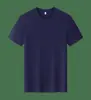 Camiseta de Manga Corta con Cuello Redondo de Algodón Tencel de 40 Unidades para Verano, Ropa de Trabajo para Grupos Corporativos con Logo Impreso y Uniformes de Trabajo Bordados