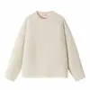 Moletom ACU Masculino Gola Redonda Fleece Dupla Face 2026, caimento relaxado e solto com ombros caídos, camiseta básica solta