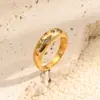 Estilo de Moda Europeo y Americano Joyería Geométrica Acero Inoxidable Chapado en Oro de 18K Anillo Vintage Simple de Estrella y Luna para Mujer Lujo Ligero