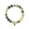 Pulsera para Mujer Estilo Pastoral Pequeña Fresca y Elegante Pulsera de Raíz de Bodhi de Jade Blanco Piel Vaginal Pulsera de Cuentas para Muñeca Personalizada Literaria