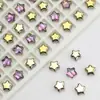 Venda Quente Transfronteiriça 8mm Galvanizado Estrela de Cinco Pontas Contas de Vidro Pingente de Cristal DIY Acessórios de Cabelo Colar Pulseira Materiais e Acessórios